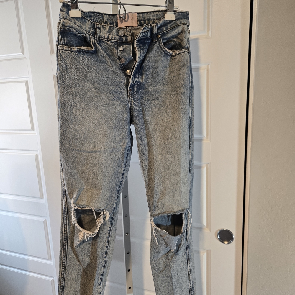 REVICE Light Blue Distressed Boyfriend Jeans